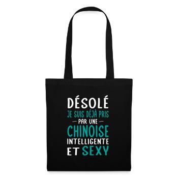 Désolé déjà pris par une Chinoise sexy - Sac en tissu - noir - Devant