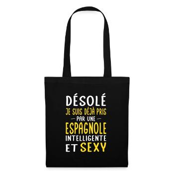 Désolé déjà pris par une Espagnole sexy - Sac en tissu - noir - Devant