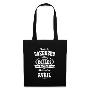 Boxeuses égales meilleures naissent en Avril - Sac en tissu - noir - Devant