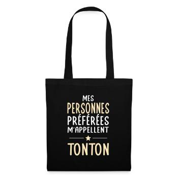Mes personnes préférées m'appellent Tonton - Sac en tissu - noir - Devant