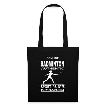 Badminton - Badmintonspieler - Stoffbeutel - Schwarz - Vorne