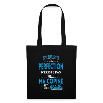 La Perfection n'existe pas Ma Copine est Réelle - Sac en tissu - noir - Devant