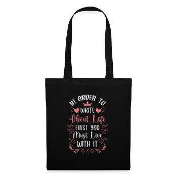 Horloge signe en verre - Sac en tissu - noir - Devant
