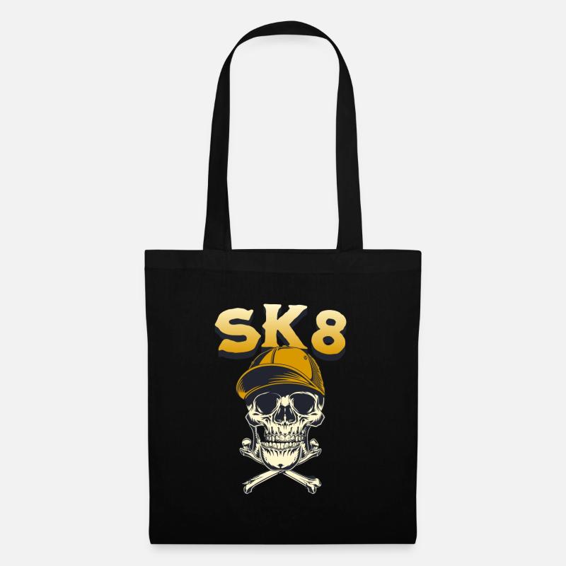 SK8 Schädel - Stoffbeutel - Schwarz