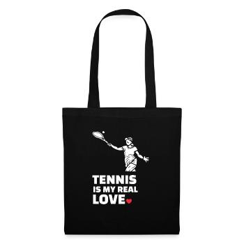 Ich Liebe Tennis - Stoffbeutel - Schwarz - Vorne