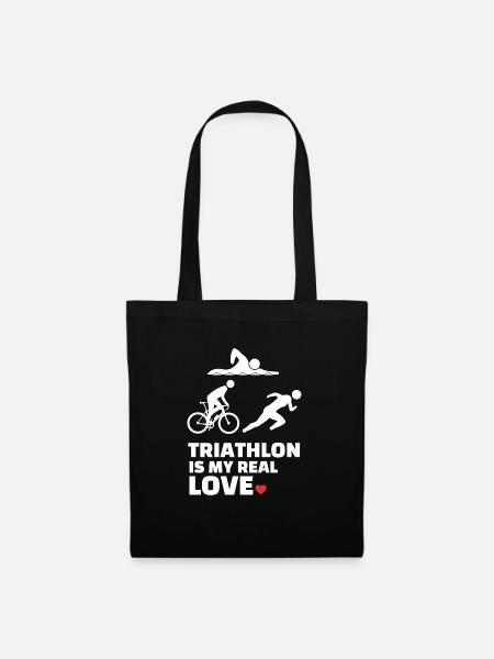 Ich Liebe Triathlon - Stoffbeutel - Schwarz