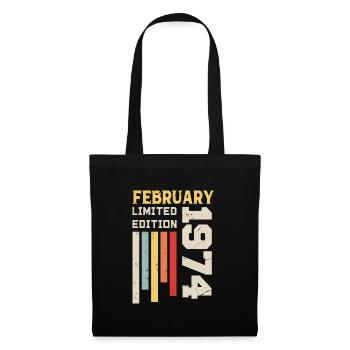 Février 1974 - Cadeau anniversaire Février 1974 - Sac en tissu - noir - Devant
