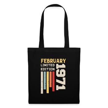 February 1971 - February 1971 Anniversary Gift - Tote Bag - black - Front