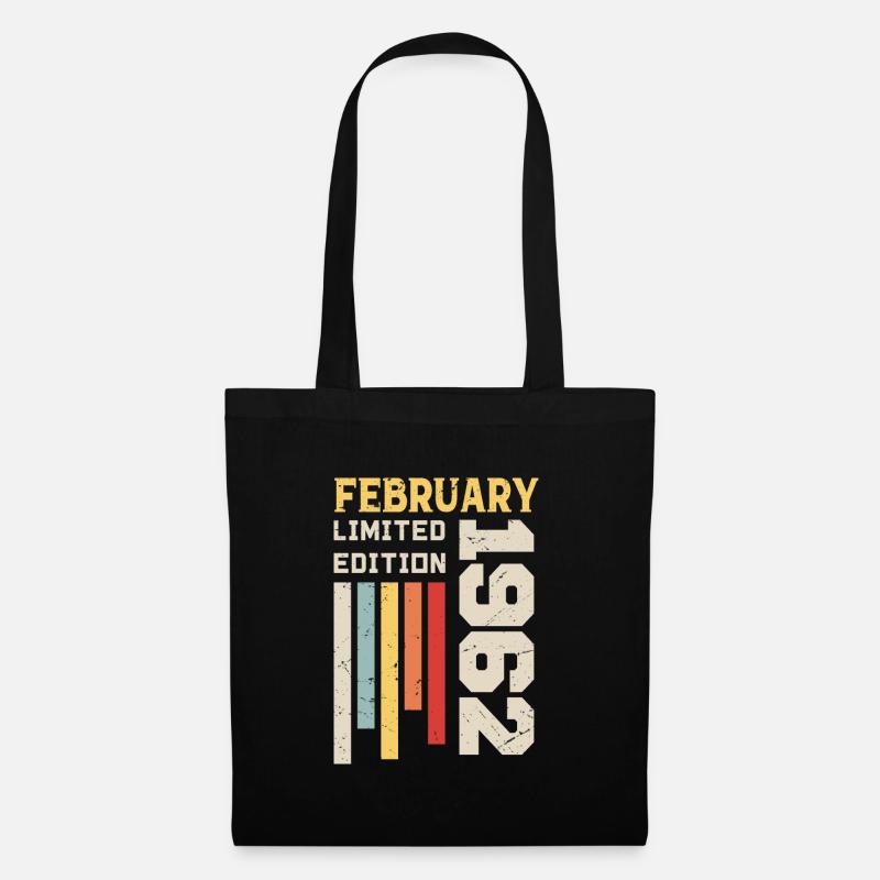 Februar 1962 - Februar 1962 Geburtstagsgeschenk - Stoffbeutel - Schwarz