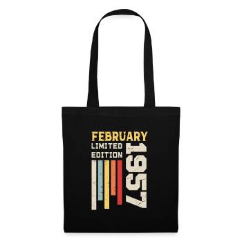 Februar 1957 - Februar 1957 Geburtstagsgeschenk - Stoffbeutel - Schwarz - Vorne