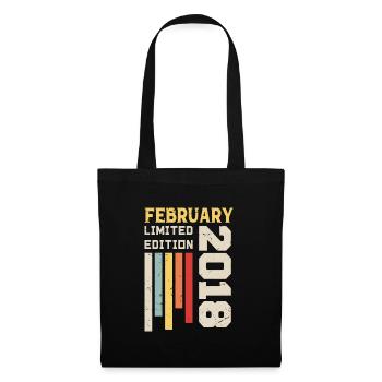 Februar 2018 - Geburtstagsgeschenk Februar 2018 - Stoffbeutel - Schwarz - Vorne