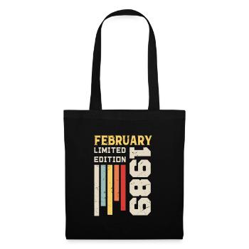 Februar 1989 - Februar 1989 Geburtstagsgeschenk - Stoffbeutel - Schwarz - Vorne