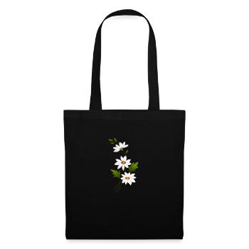 Fleurs de marguerite - Sac en tissu - noir - Devant
