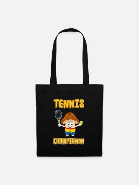 Tennis Champignon (Champion) Comicstyle - Stoffbeutel - Schwarz