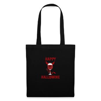 Joyeux Hallowine Vin Rouge Halloween Diable Vin - Sac en tissu - noir - Devant