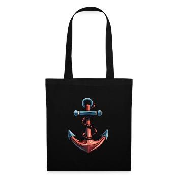 Symbole d’ancre Port - Sac en tissu - noir - Devant