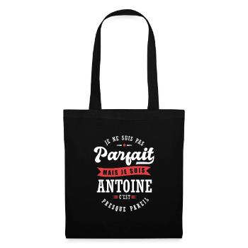 Antoine Parfait Cadeau prenom antoine - Sac en tissu - noir - Devant