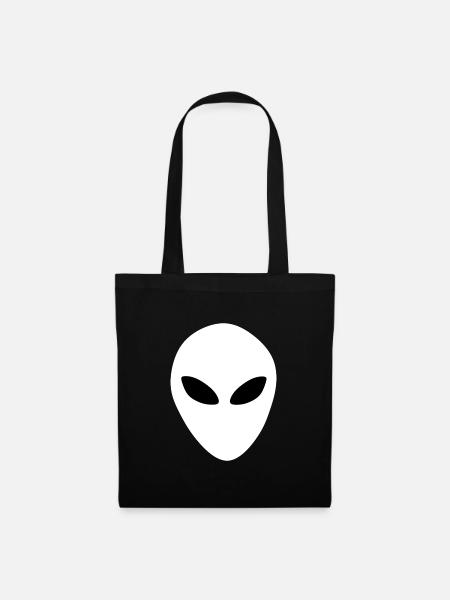 Aliens Außerirdischer Kopf - Stoffbeutel - Schwarz