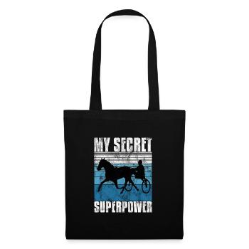 My Secret Superpower Trabrennen Trabreiter Sulky - Stoffbeutel - Schwarz - Vorne