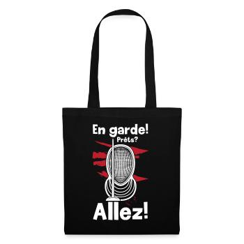 Fechten En Garde Prets? Allez! Fechter Degen Säbel - Stoffbeutel - Schwarz - Vorne