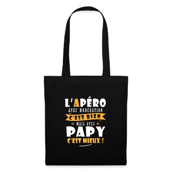 Papy Cadeau Humour papy cadeau papi papy - Sac en tissu - noir - Devant