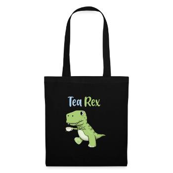 Tea-Rex – Funny Dinosaur with Tea Cup - Tote Bag - black - Front