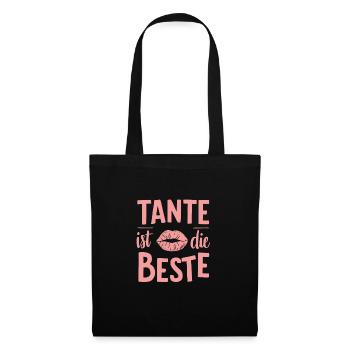 Tante Beste Liebe Dankbarkeit Familie Ehrentag - Stoffbeutel - Schwarz - Vorne