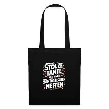 Tante-Neffe Stolz Spruch Liebe Familie Glück - Stoffbeutel - Schwarz - Vorne