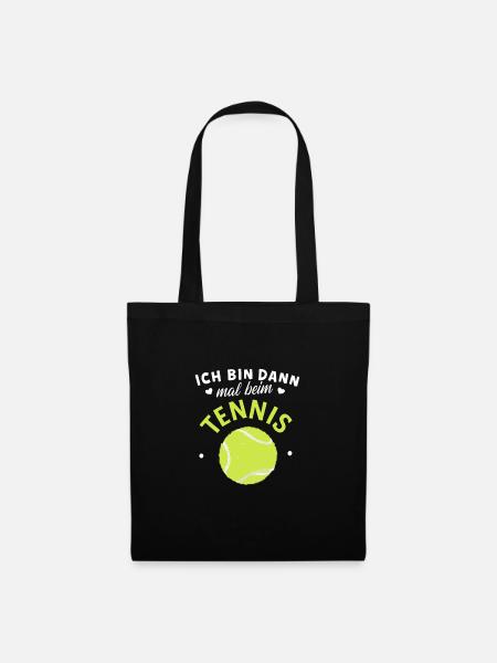 Ich bin dann mal beim Tennisball-Shirt - Stoffbeutel - Schwarz