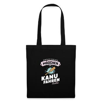 Kanu-Mädchen Liebe Paddeln Wasser Abenteuer - Stoffbeutel - Schwarz - Vorne