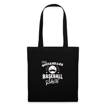 Baseball-Mustache-Shirt | Fan | Sport | Mode - Stoffbeutel - Schwarz - Vorne