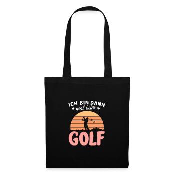 Golf-Shirt Freizeit Hobby Sportler Präsent - Stoffbeutel - Schwarz - Vorne