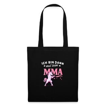 MMA-Einhorn Shirt Kampfsport Martial Arts Fans - Stoffbeutel - Schwarz - Vorne
