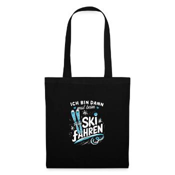 Skifahren-Shirt Winterurlaub Piste Abfahrt Fun - Stoffbeutel - Schwarz - Vorne