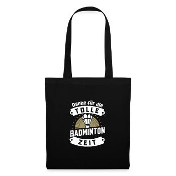 Danke Badminton Erinnerung Partner Spiel Spaß - Stoffbeutel - Schwarz - Vorne