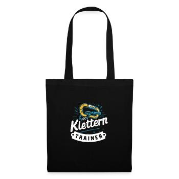 Karabiner-Trainer Klettern Geschenkidee Bergsport - Stoffbeutel - Schwarz - Vorne