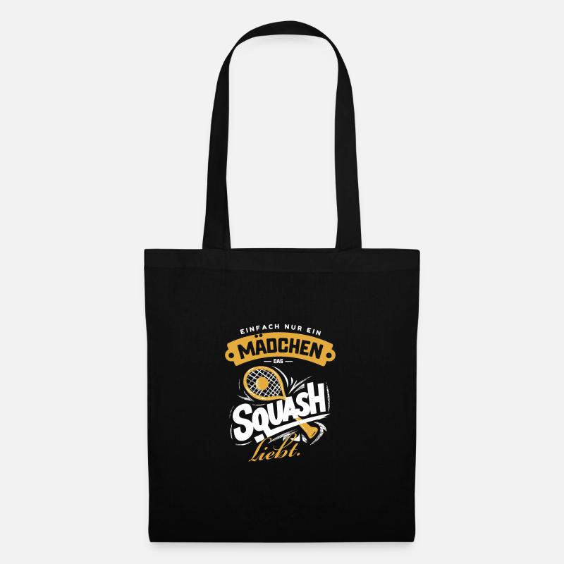 Mädchen Squash Liebe Sport Fanartikel Geschenk - Stoffbeutel - Schwarz
