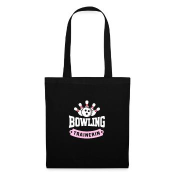 Bowling-Trainerin Shirt Kegeln Sport Geschenk - Stoffbeutel - Schwarz - Vorne