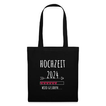 Hochzeit 2024 Partnerlook Paare Braut & Bräutigam - Stoffbeutel - Schwarz - Vorne