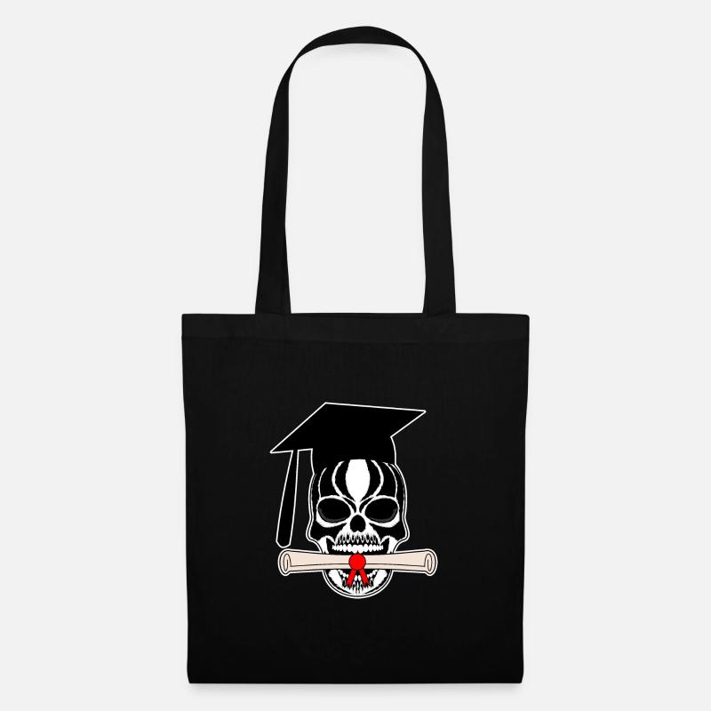 Totenkopf Abschluss - Stoffbeutel - Schwarz