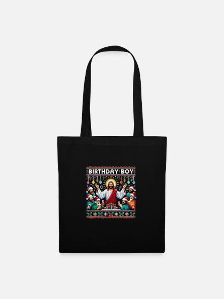 Jesus Christ Birthday Boy Ugly Christmas - Tote Bag - black