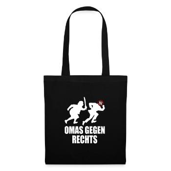 Omas gegen rechts - Stoffbeutel - Schwarz - Vorne