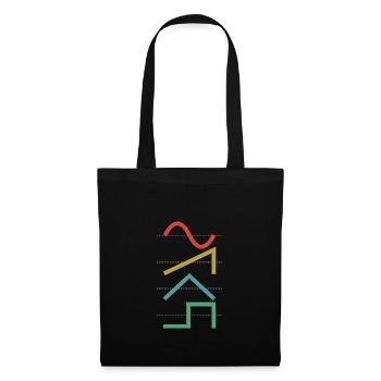 Synthétiseur analogique Vintage Waveform Techno - Synth - Sac en tissu - noir - Devant