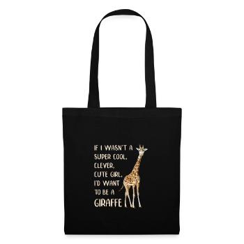Funny Women's Giraffe Lover Girl Quote Saying Joke - Tote Bag - black - Front