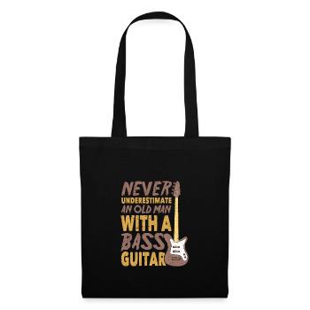 Never Understimate An Old Man With A Bass Guitar - Sac en tissu - noir - Devant