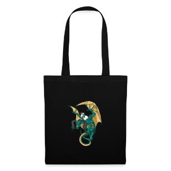 Drachengeschenk für einen Fantasy-Nerd - Stoffbeutel - Schwarz - Vorne