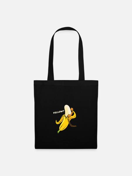 Healthy - Banana Yellow Phone Vegan - Market - Stoffbeutel - Schwarz