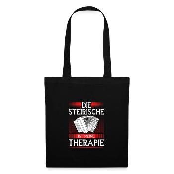 Steirische Therapie, Steirische Harmonika Quetschn - Stoffbeutel - Schwarz - Vorne