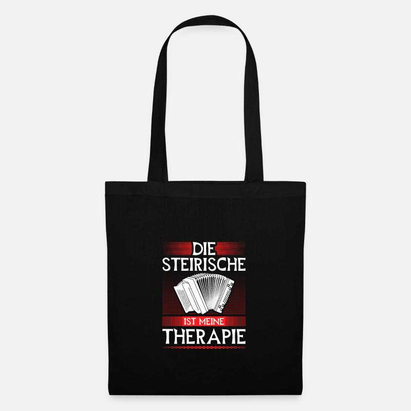 Steirische Therapie, Steirische Harmonika Quetschn - Stoffbeutel - Schwarz