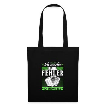 Ich Mache Keine Fehler, Steirische Harmonika - Stoffbeutel - Schwarz - Vorne